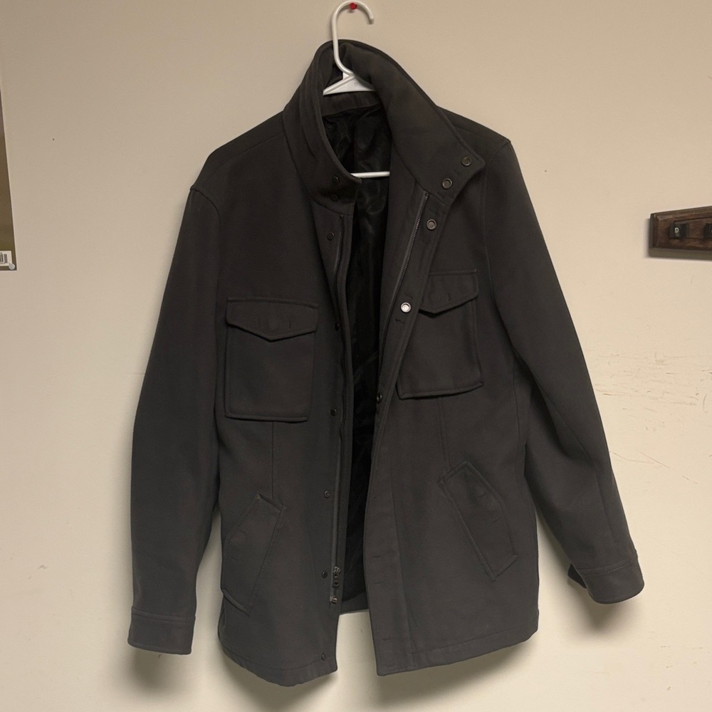 Elie Tahari Men's Black Field Jacket with Utility Pockets